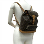 Louis Vuitton Montsouris MM Backpack Monogram Canvas Brown Gold Hardware — view 7
