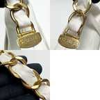Chanel Quilted As3292 White Chain Tote Bag Lambskin Gold Hardware — view 7