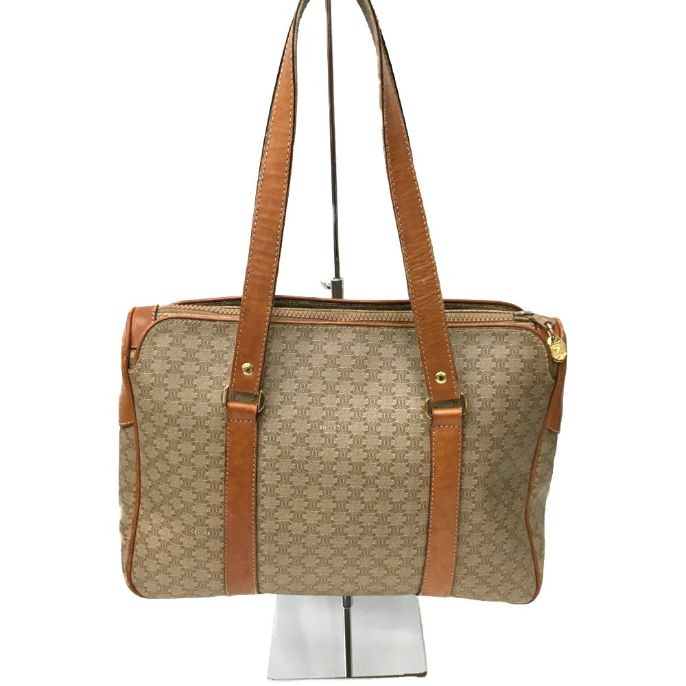 Celine Macadam Pattern Leather Bag Brown — view 2