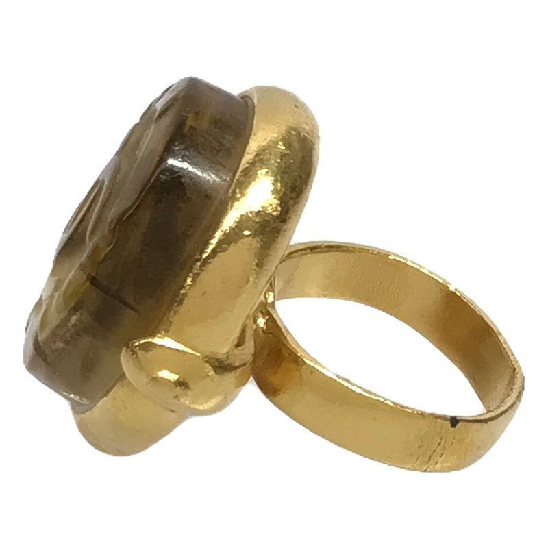 Chanel Coco Mark Gold 99 a Gripoa Candy Stone Ring — view 4