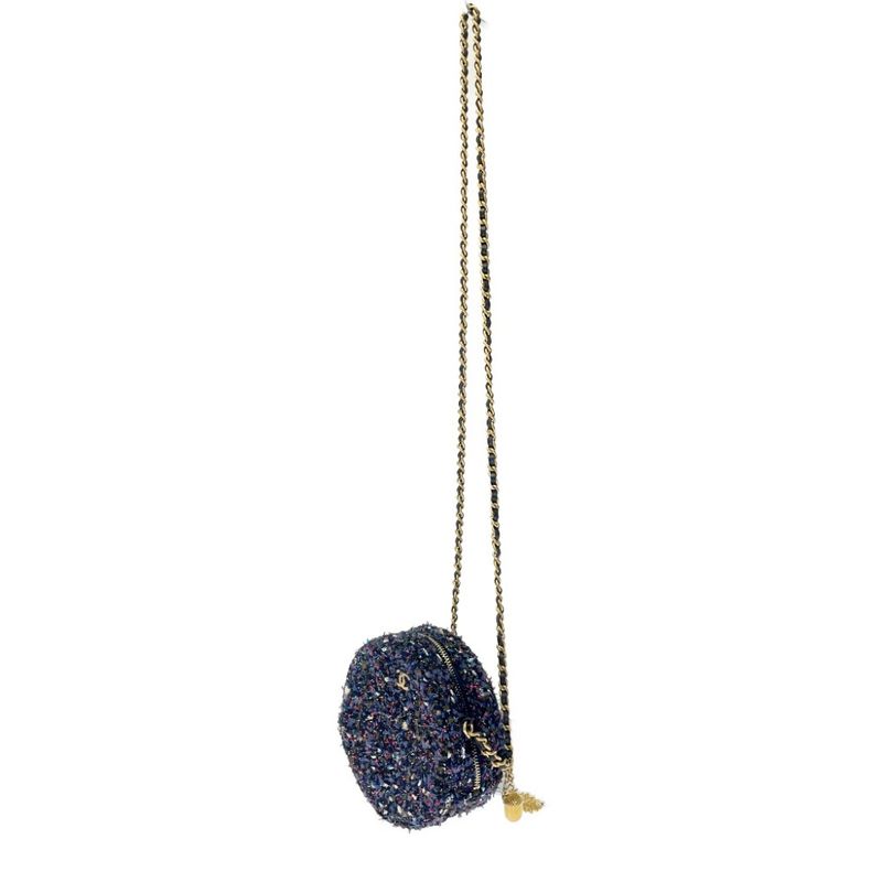 Chanel Tweed Round Chain Shoulder Bag Multicolor — view 3