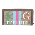 Gucci Diana Bamboo GG Supreme Leather Beige Brown Round Zipper Long — view 2