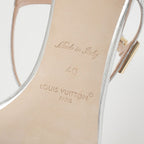 Louis Vuitton Sandals Size 40 Volt Flower Heel Ankle Strap Silver 2023 — view 8