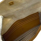 Fendi Chameleon 8 M0284 Clutch Pochette Leather Light Brown Beige — view 5