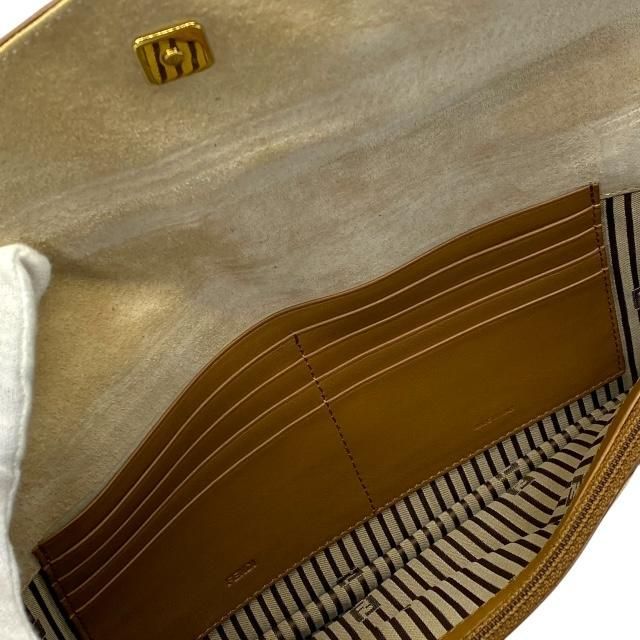 Fendi Chameleon 8 M0284 Clutch Pochette Leather Light Brown Beige — view 5