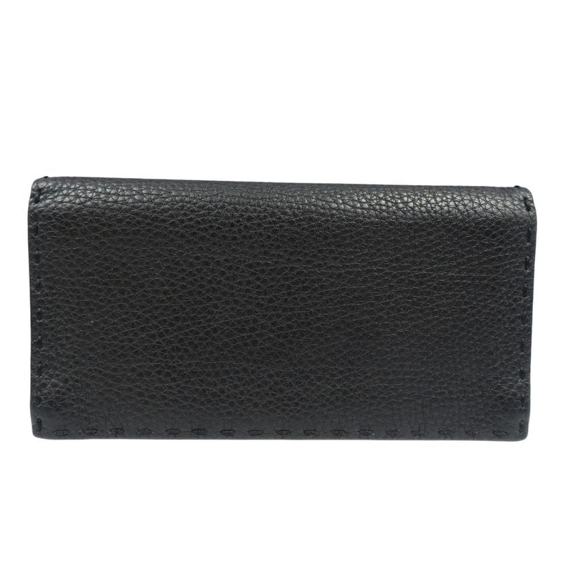 Fendi Selleria 7 M0186 Calf Silver Hardware Black Bifold Long Wallet 1380 — view 2