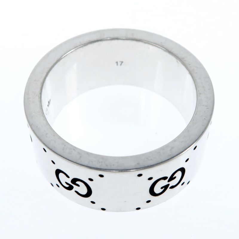 Gucci Adidas Collaboration Ring Engraving Wide Trefoil 17 AG 925 Jewelry — view 8