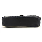 Saint Laurent Shoulder Bag Satchel Envelope Leather Black Ivory Silver Hardware — view 4