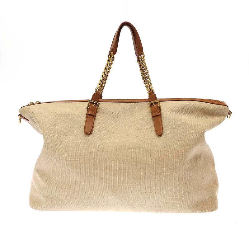 Saint Laurent Paris Leather Trimmed Canvas Duffel Bag 09 23 Brownish — view 2