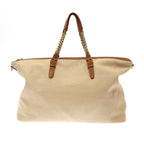 Saint Laurent Paris Leather Trimmed Canvas Duffel Bag 09 23 Brownish — view 2