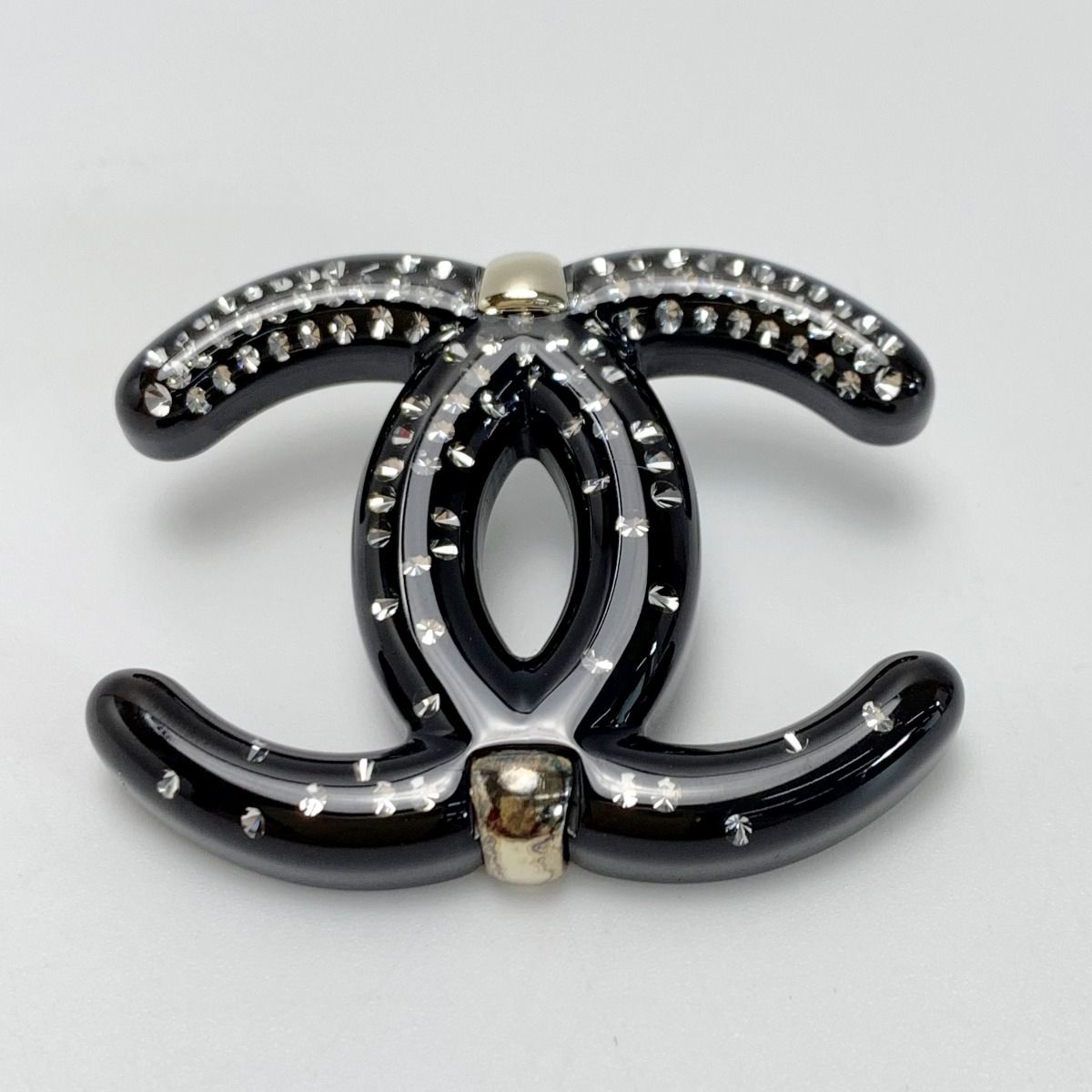 Chanel Coco Mark Brooch D23 S Black Pin Type — view 3