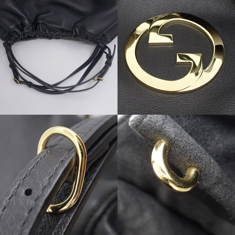 Gucci Blondie 2-Way Bag Hand Shoulder Leather RFID Black — view 9