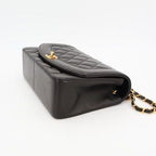 Chanel Quilted Diana Chain Shoulder Bag Black Lambskin — view 4