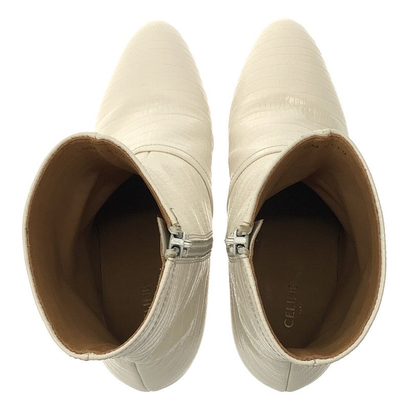 Celine Croc Shape Pressed Short Boots 34 White — view 4