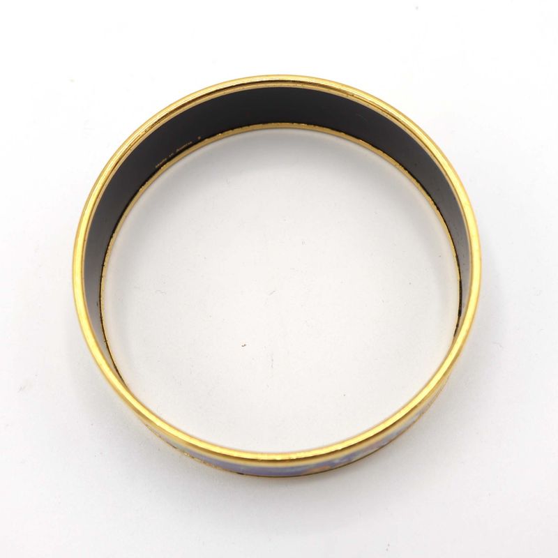 Hermes Bangle Emile GM Gold Color Blue Accessories H4165 — view 5