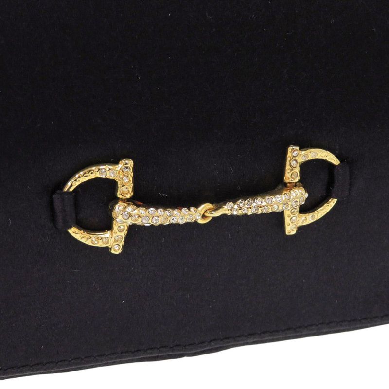 Gucci Horsebit Backpack Satin Rhinestone Black Mini Bag 0837 — view 7