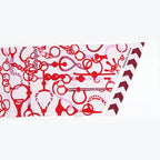 Hermes Maxi Twill Cut MORS ET Tresses Pink Red Silk Scarf — view 7