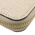 Loewe Long Wallet Repeat Zip Around Calfleather Light Oats Gold Hardware — view 4