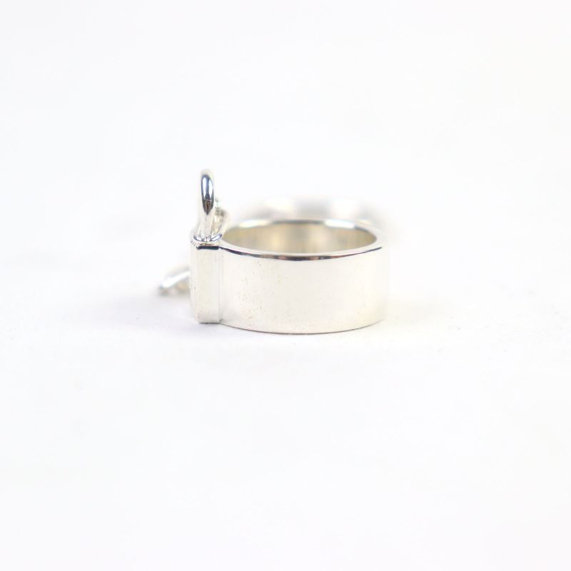 Hermes Alfa Kelly AG 925 Clochette Cadenas Double Ring Accessory Silver — view 4