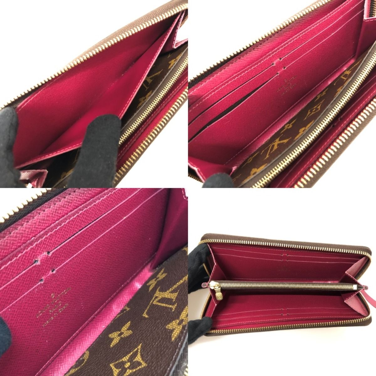 Louis Vuitton Long Wallet Monogram Portefeuille Clemence Fuchsia — view 9