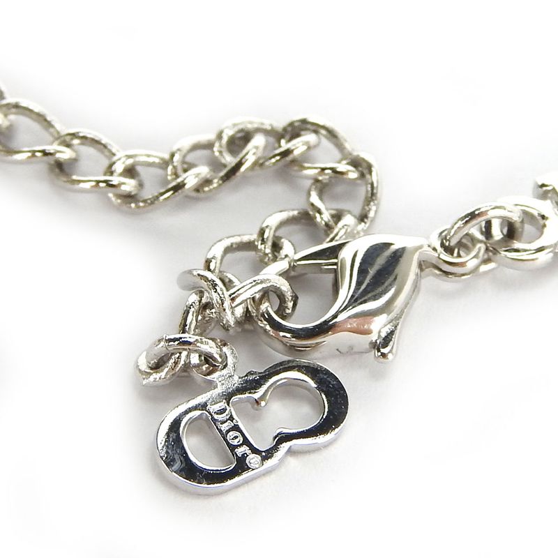 Christian Dior Necklace Metal Silver Hardware Fang Motif Plated Accessory — view 8