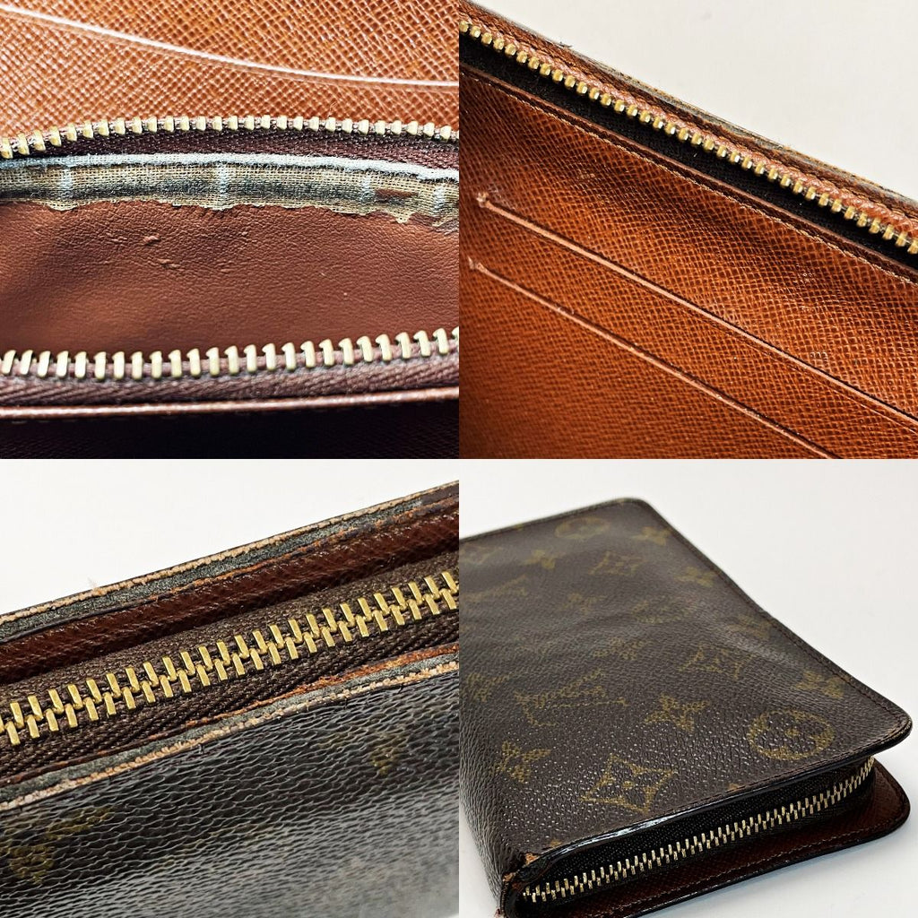 Louis Vuitton Monogram Porte Monnaie Zip Brown Long Wallet — view 8