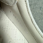 Chanel Coco Mark Leather White Gold Floral Slip on ed Shoes — view 9