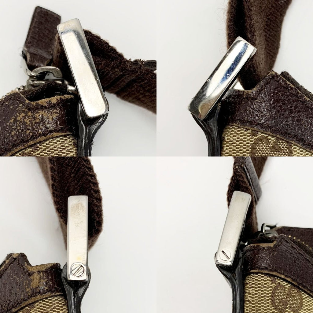 Gucci Shoulder Bag Brown Light Canvas Leather — view 8