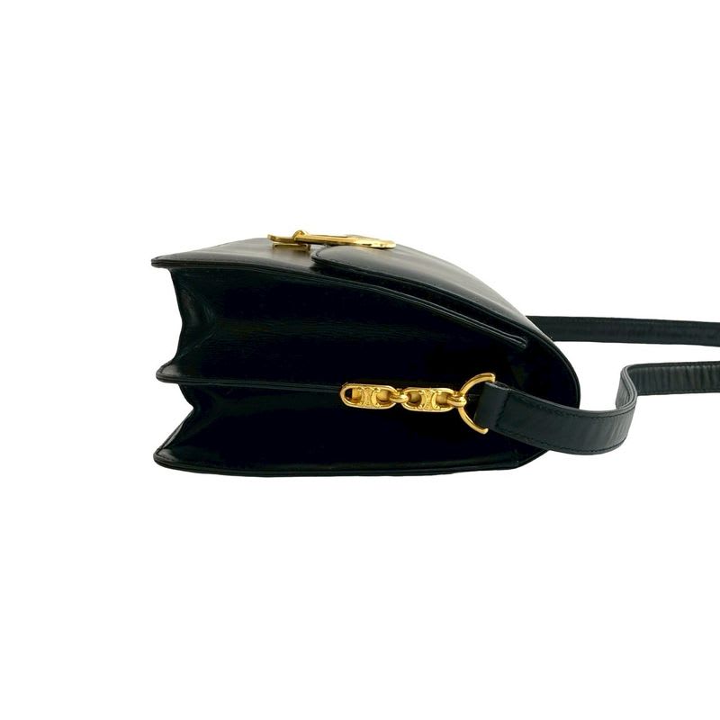 Celine Vintage Carriage Hardware Horseshoe Leather Semi