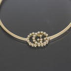 Gucci Diamond Hoop GG Earrings AU 750 18KY Box E1779 — view 3