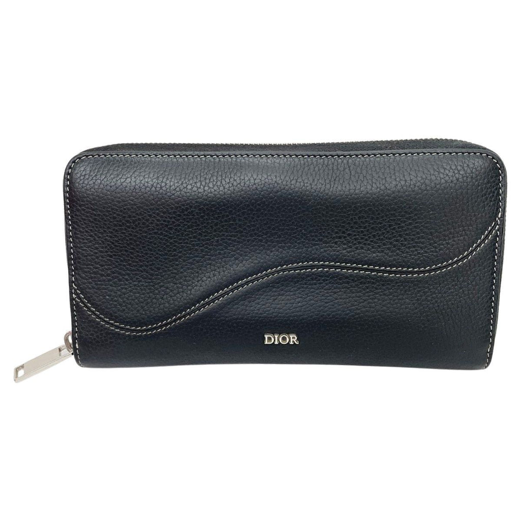 Dior Long Wallet Saddle Zip 2 Ykk h00 N Black
