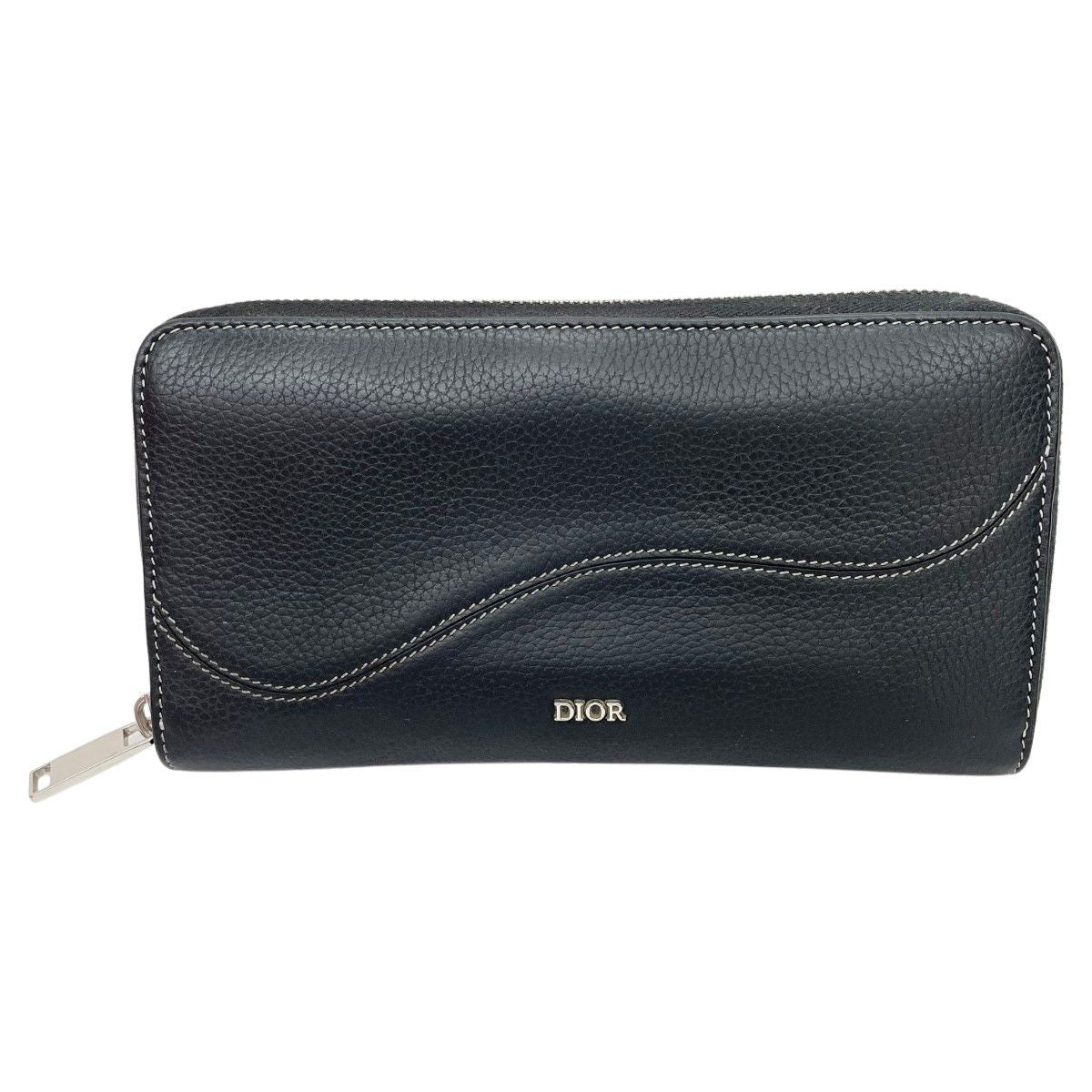 Dior Long Wallet Saddle Zip 2 Ykk h00 N Black