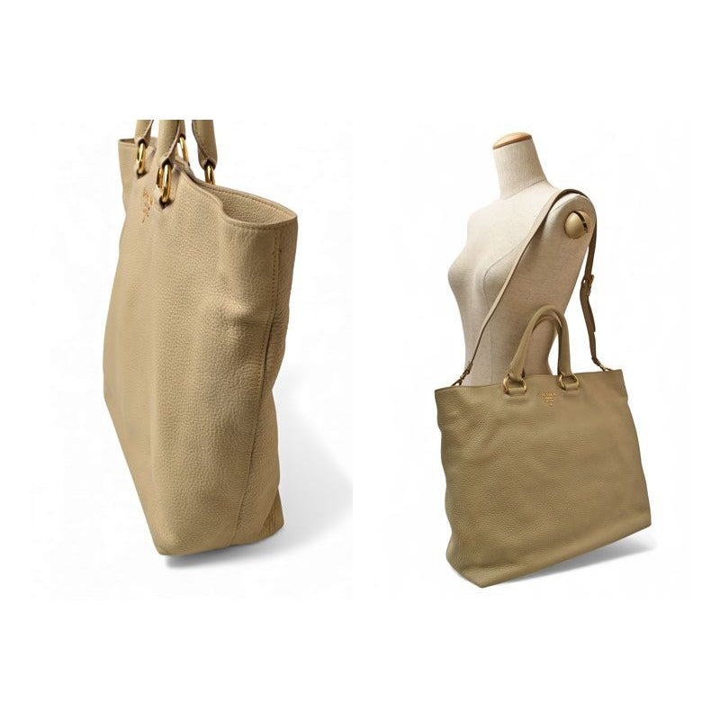 Prada Tote Bag 2-Way Vitello Daino Deerskin A4 Compatible — view 2