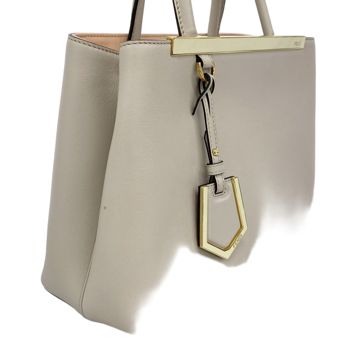 Fendi Handbag Leather Beige Gold — view 2
