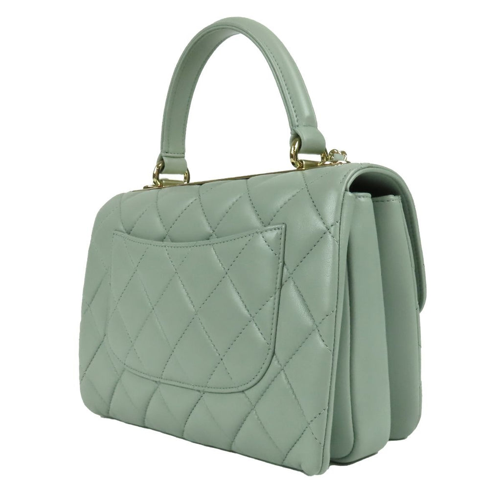 Chanel Trendy CC Top Handle Green Gray Lambskin 2-Way — view 2