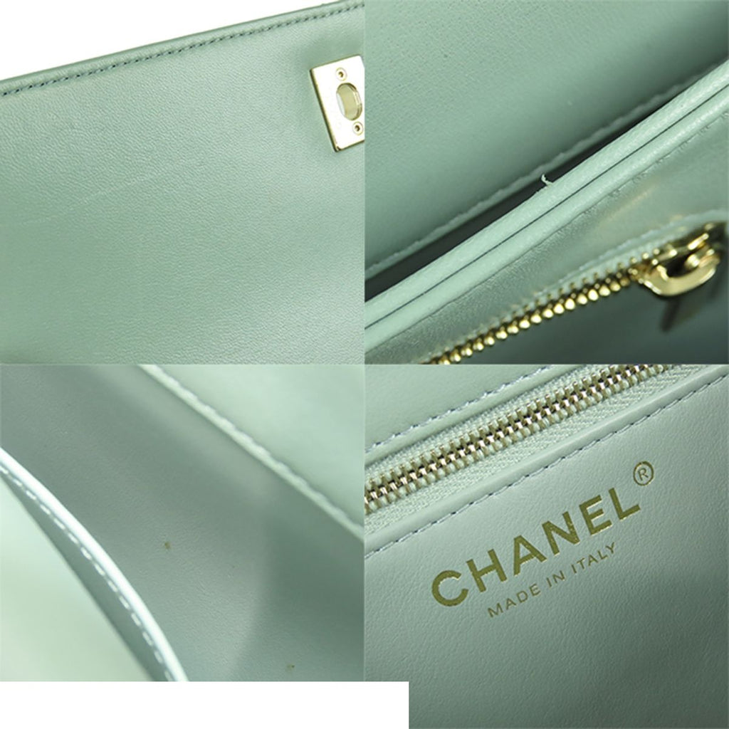 Chanel Trendy CC Top Handle Green Gray Lambskin 2-Way — view 8