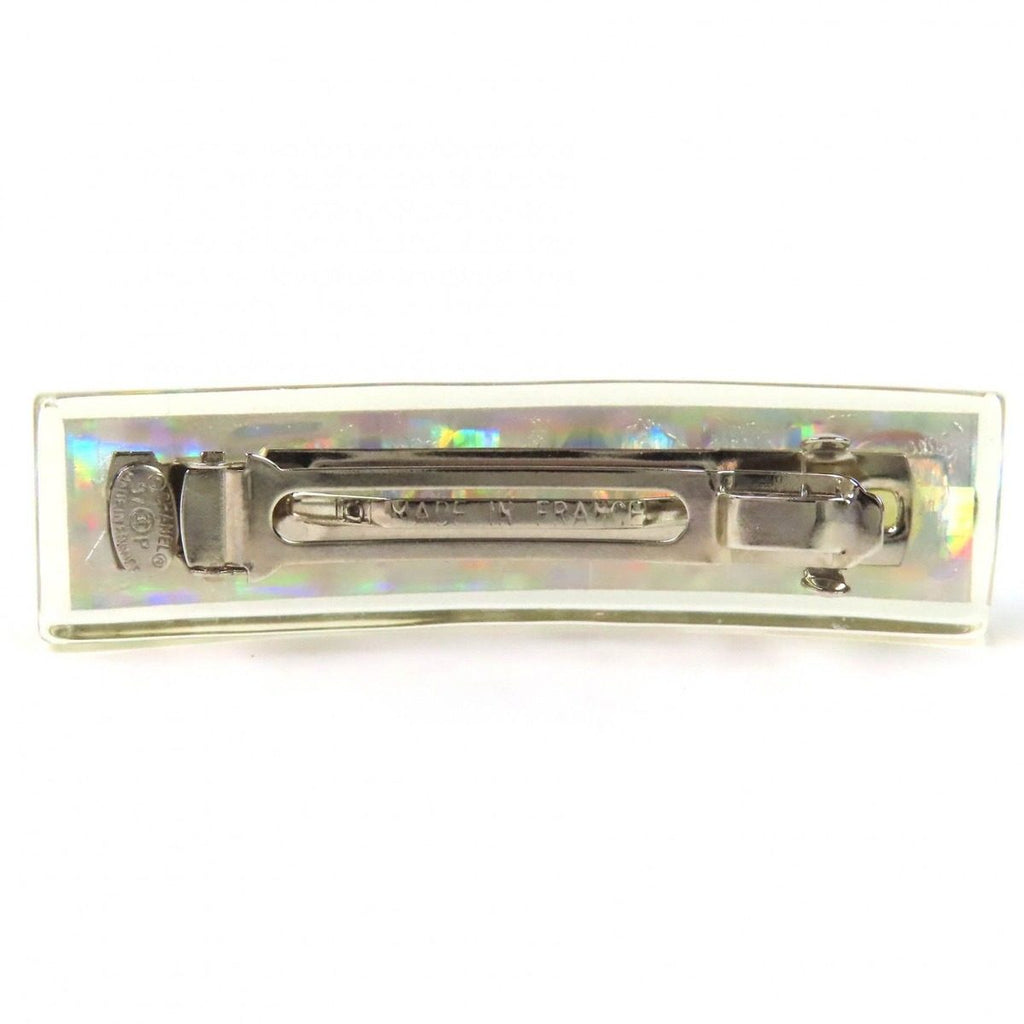 Chanel Hologram Prism Logo Barrette Hair Clip Clear — view 3