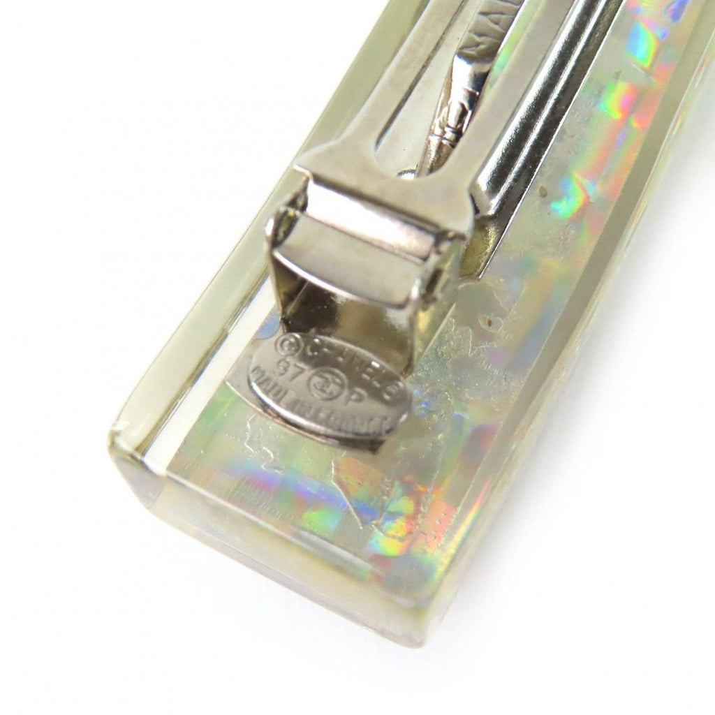 Chanel Hologram Prism Logo Barrette Hair Clip Clear — view 6