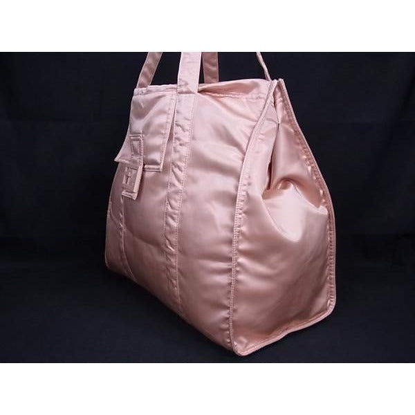 Fendi Bucket Shopping Bag Nylon Tote Pink Beige — view 3