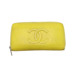 Chanel Caviar Leather CC Logo Zip Around Wallet