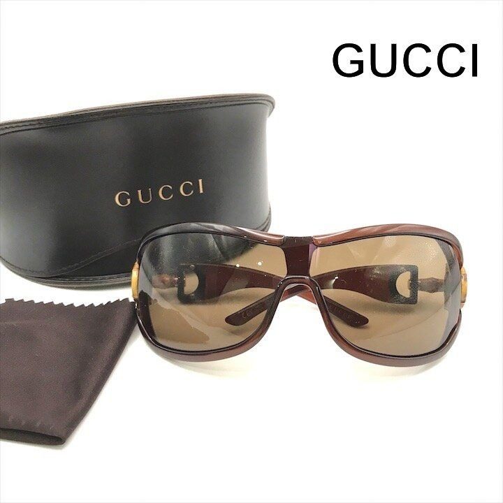 Gucci Bamboo Motif Sunglasses Eyewear Brown with Case