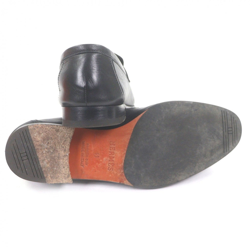 Hermes Leather Constance Logo Loafers Moccasins Black 41 — view 5
