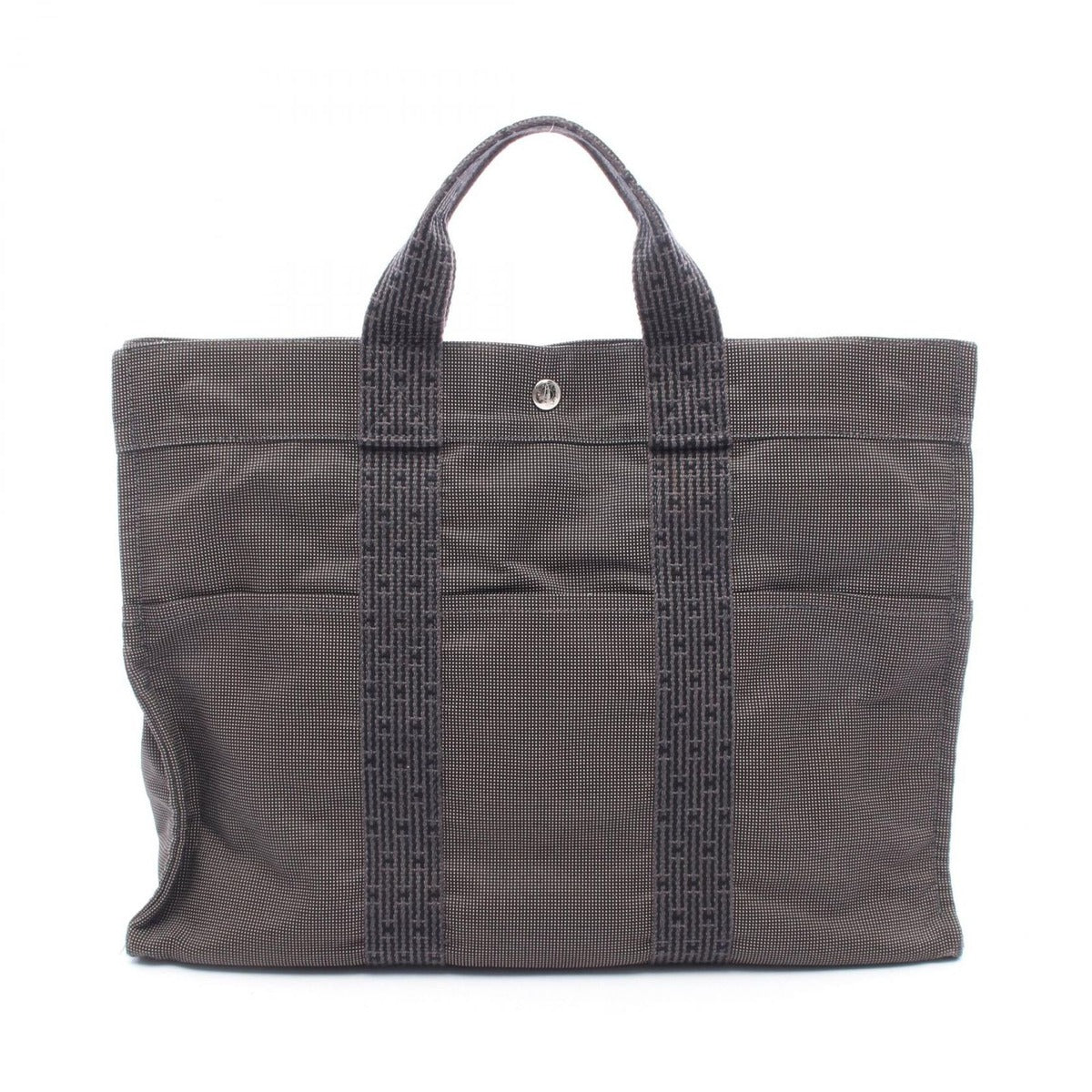 Hermes Tote Her Line MM Gray Canvas