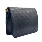 Chanel Quilted Unknown Lambskin Black Chain Shoulder Bag Gold — view 2