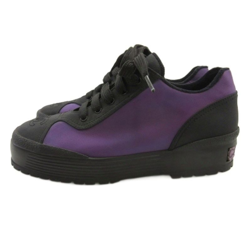 Chanel CC Logo Thick Sole Sneakers Purple 36
