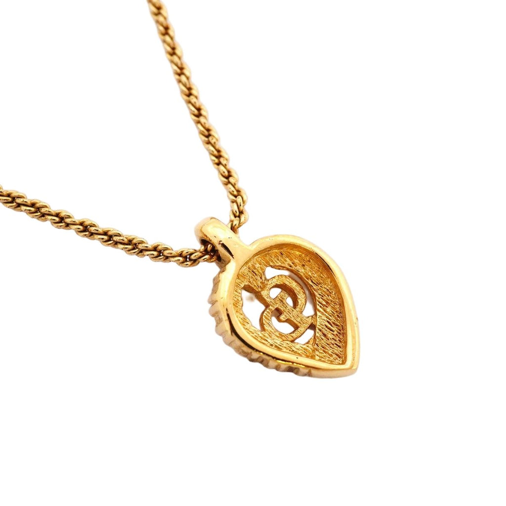 Dior Necklace CD Logo Gold Plated Rhinestone — view 2
