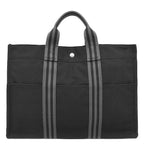 Hermes Tote Fourre Tout MM Canvas Black Silver Gray Handbag