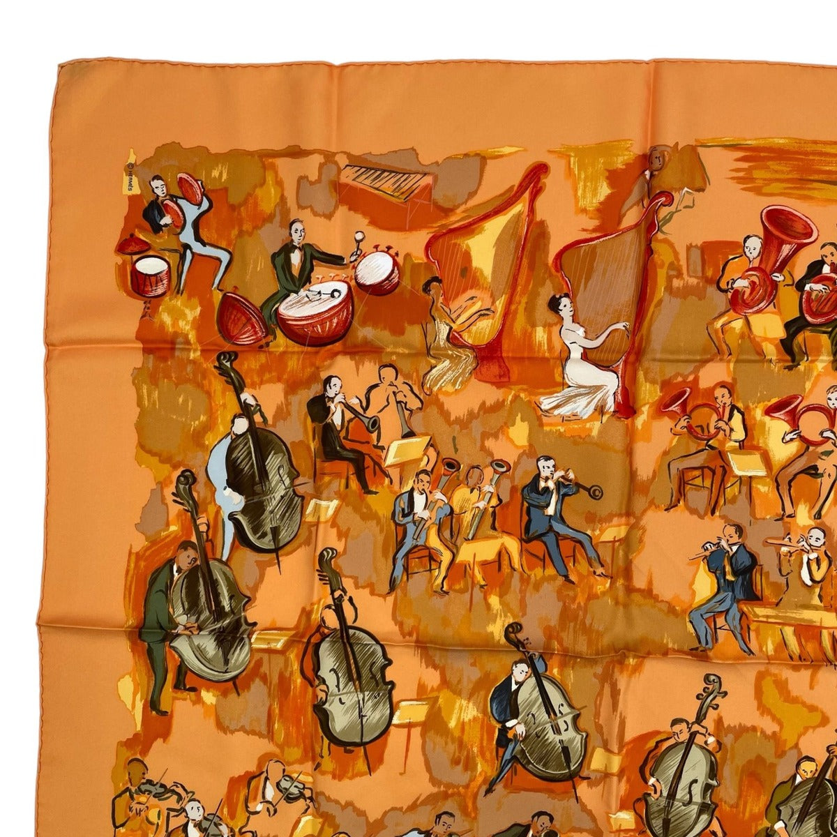Hermes Scarf 100% Silk Carre 90 Concerto Orange — view 2