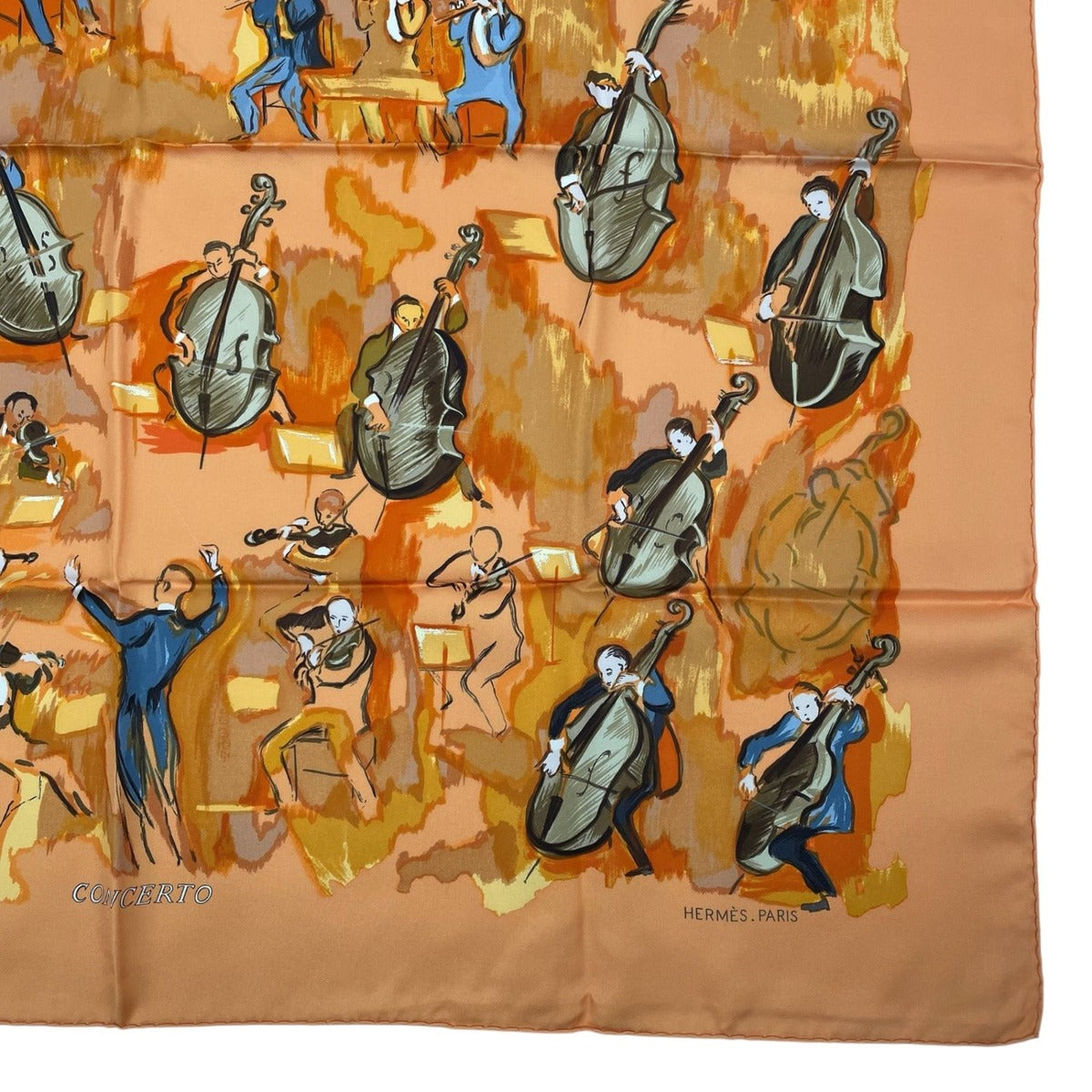 Hermes Scarf 100% Silk Carre 90 Concerto Orange — view 5