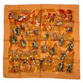 Hermes Scarf 100% Silk Carre 90 Concerto Orange